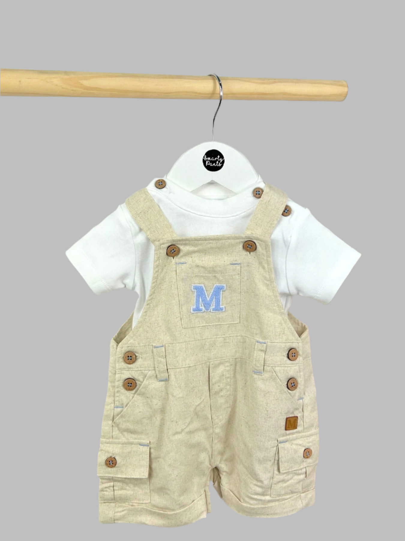 Felipe – Classic Boys Beige Dungaree Set