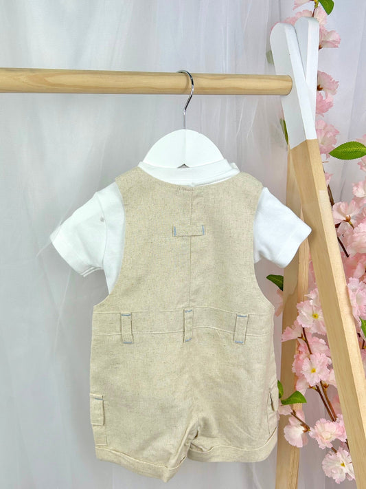 Felipe – Classic Boys Beige Dungaree Set