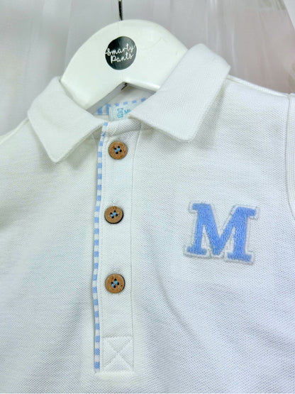 Dexter – Crisp White Polo & Blue Pants Boys’ Outfit Set