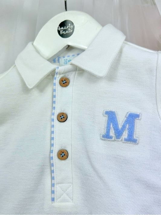 Dexter – Crisp White Polo & Blue Pants Boys’ Outfit Set